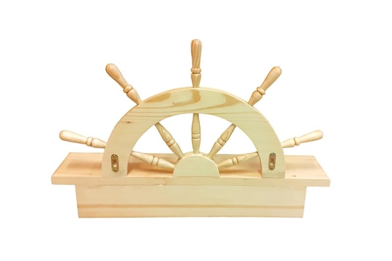 Fali ruhafogas fából, hajó kormánykerékkel - natúr - Image 2