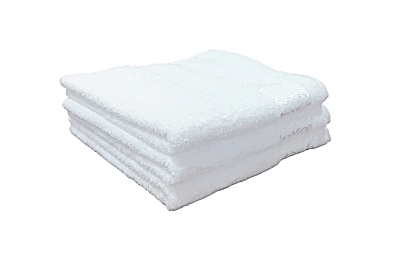 Frottír törölköző bordűrrel, fehér, 70x140 cm - Image 2