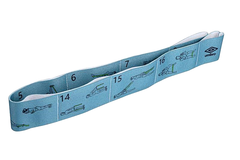 Fitnesz gumiszalag, 16 féle gyakorlattal (77x5 cm)