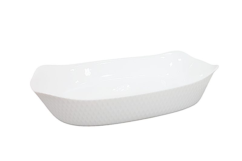 Szögletes sütőtál, 30x22 cm (1,8 liter), üveg, fehér - Image 2