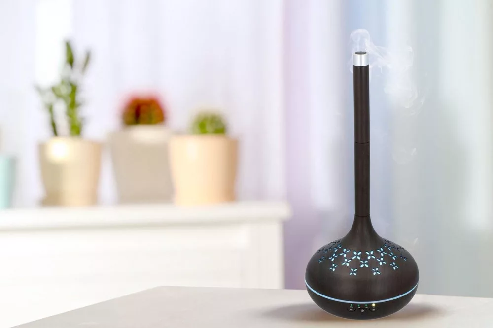 Aromaterápiás diffúzor - színváltós (barna, fa hatású) - Image 3