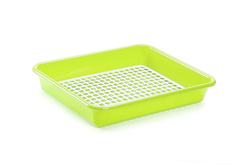 Leolvasztó tálca ráccsal, 35x27,5x6 cm (zöld)