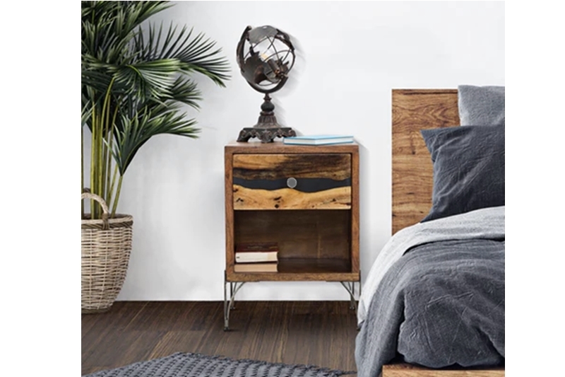 Éjjeliszekrény - Mustang (Mauro Ferretti) 44x40x60 cm (akácfa) - Image 5