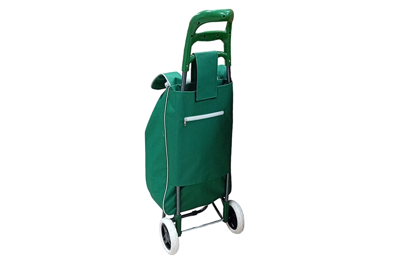 Gurulós bevásárlókocsi, zöld-bézs (93 cm) - Image 2