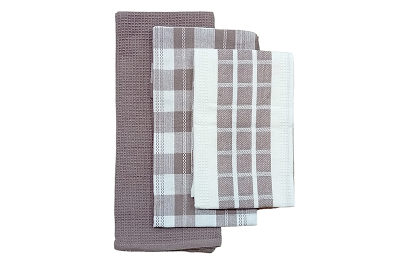 Konyharuha, 3 db (barna-fehér), kockás - Image 2