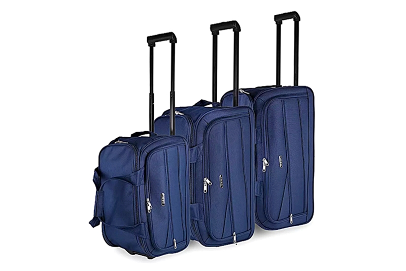Gurulós utazótáska szett, puha falú, 3 db - kék