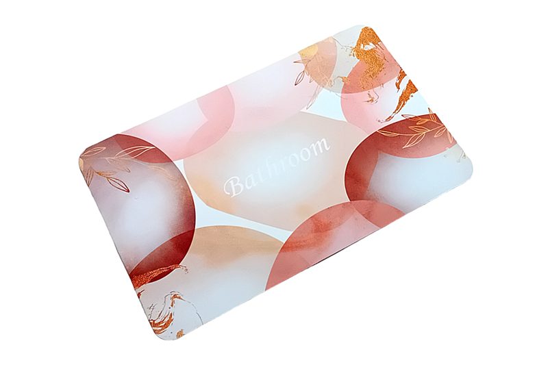 Fürdőszobai kilépő, PVC, 57x38 cm (lazac-bézs-mályva)