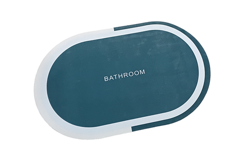 Fürdőszobai kilépő, PVC, 57x38 cm (ovális), sötétszürke