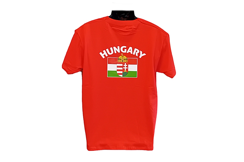 Hungary feliratos, címeres férfi póló, piros - M-es - Image 2