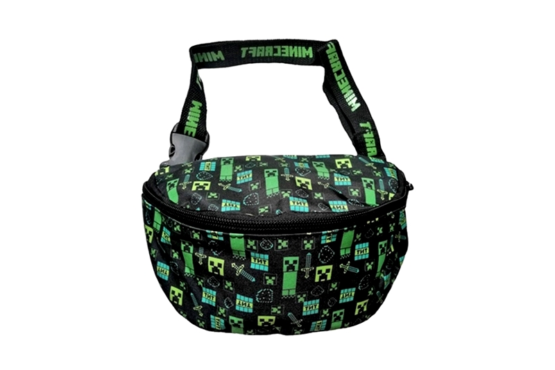 Minecraft övtáska - 22x14 cm (Creeperekkel), fekete-zöld