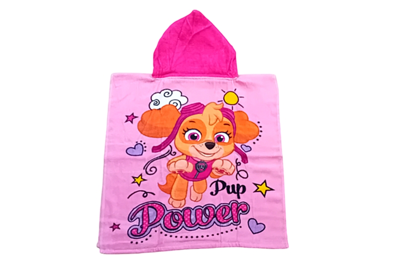 Mancs őrjárat (PAW Patrol) kislány poncsó, kapucnis - 55x110 cm - Image 3