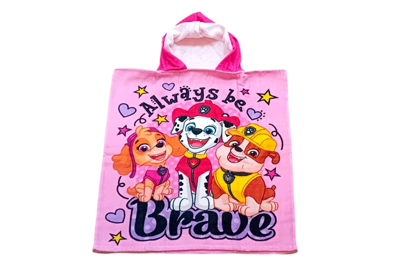 Mancs őrjárat (PAW Patrol) kislány poncsó, kapucnis - 55x110 cm