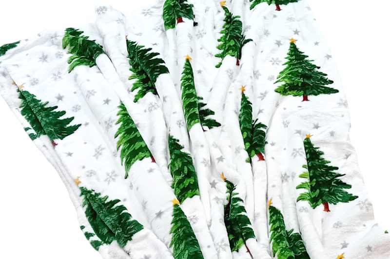 Coral fleece ágytakaró - fenyőfás, 150x200 cm (fehér-zöld) - Image 3