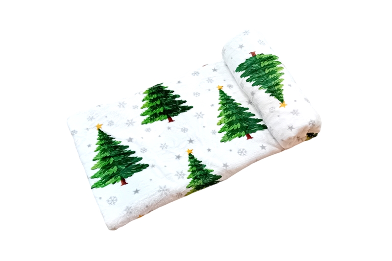 Coral fleece ágytakaró - fenyőfás, 150x200 cm (fehér-zöld) - Image 2