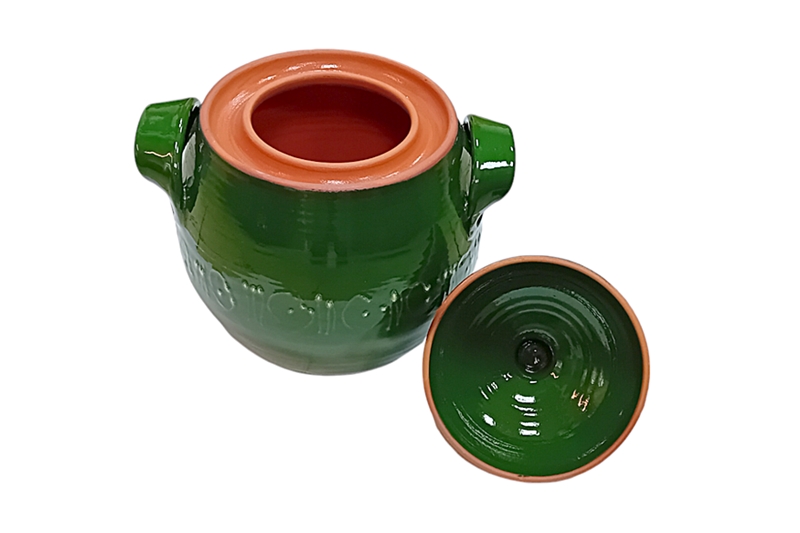 Mázas agyag káposztasavanyító - 6 literes, zöld - Image 2
