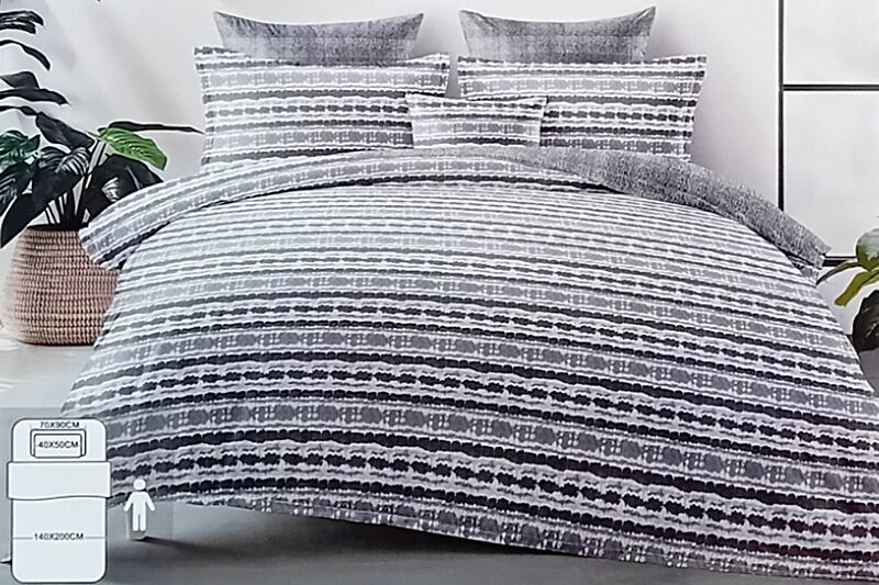 7 részes, flanel jellegű ágyneműhuzat garnitúra (szürke)