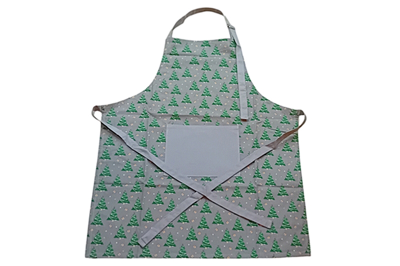 Konyhai kötény - karácsonyi mintával (65x80 cm), szürke