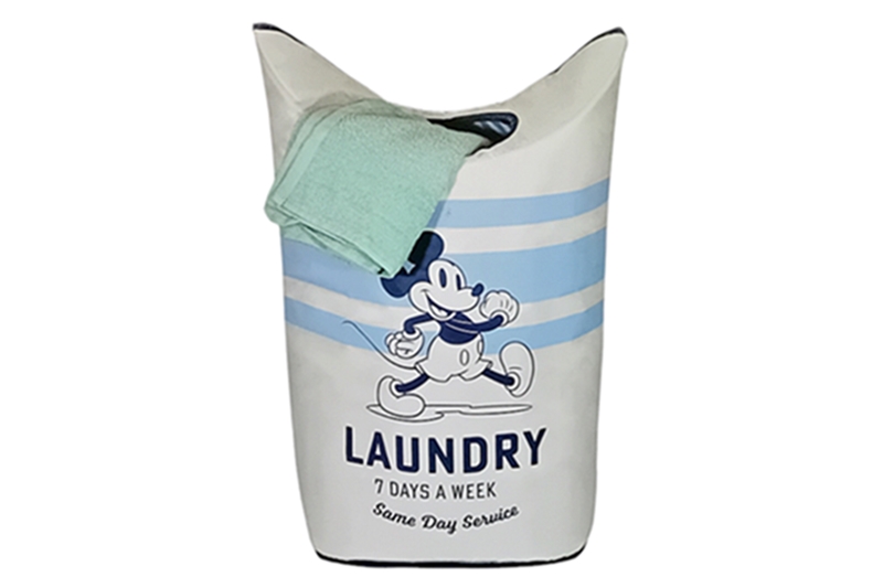 Mickey Mousse szennyes kosár (ezüstös fehér/kék), 45x27x65 cm