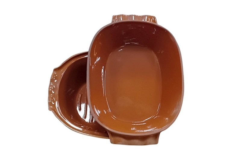 Mázas agyag római tál - 2 literes, barna - Image 3