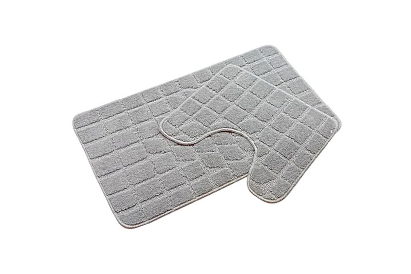 Fürdőszobai kilépő szett - 2 db-os (40x50 és 50x80 cm, szürke)