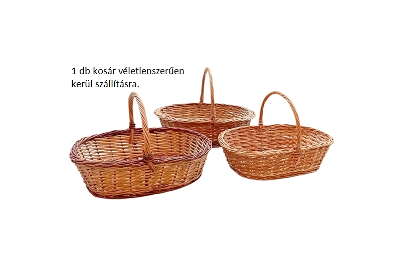 Fonott füles kosár, fűzfavessző, ovális - 1 db - Image 4
