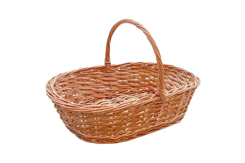 Fonott füles kosár, fűzfavessző, ovális - 1 db - Image 3