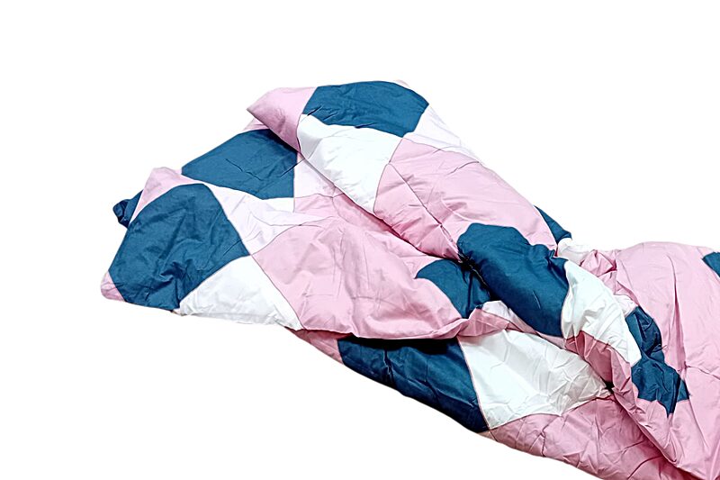 Színes nyári paplan, 150x200 cm - geometrikus, rózsaszín-fehér-kékesszürke - Image 2