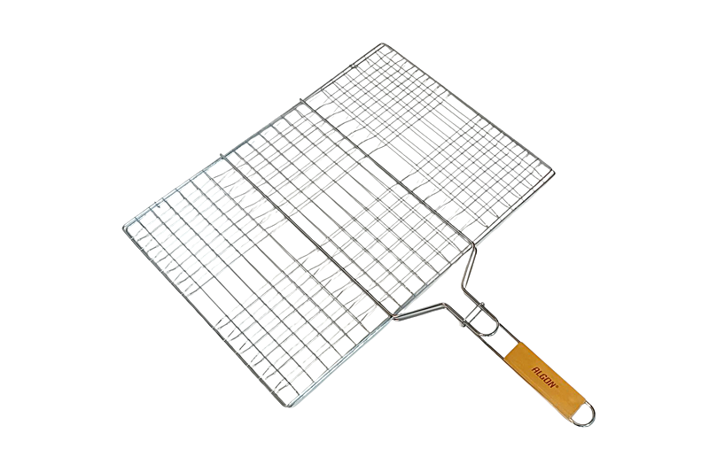 Dupla BBQ grillrács - sokoldalú, kétoldalas, zárható - 50x38 cm