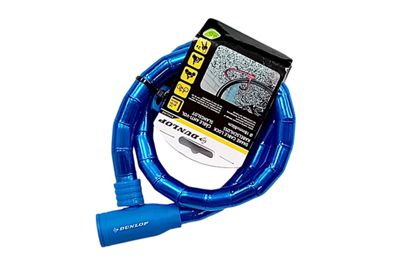 Kerékpár zár kábel 2 db kulccsal, kék