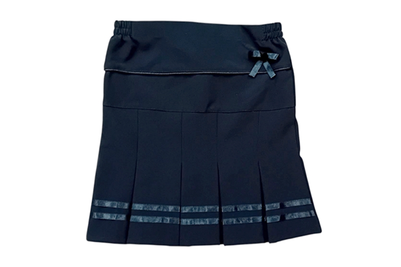 Ünneplő, alkalmi lányka szoknya - 110/116-os, fekete (masnis, szaténos)