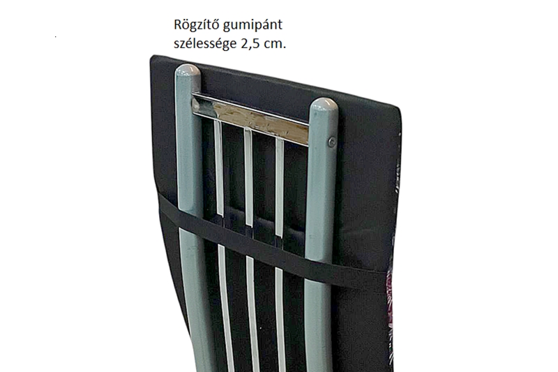 Magastámlás, vízlepergetős székpárna - 41x95x2 cm (sötétkék alapon zöld leveles) - Image 2