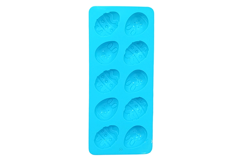 Szilikon csokiforma - 10 db húsvéti tojás formával, 23x10 cm - kék