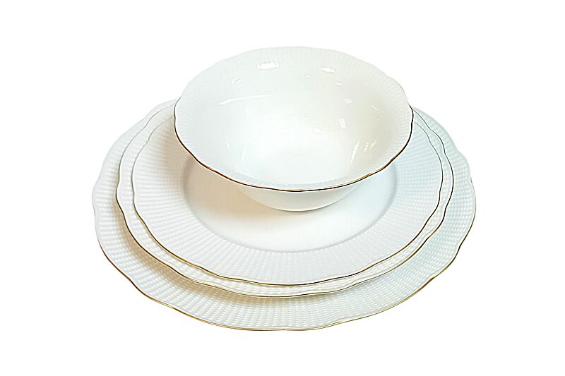 24 db-os porcelán étkészlet - fehér-arany - Image 2