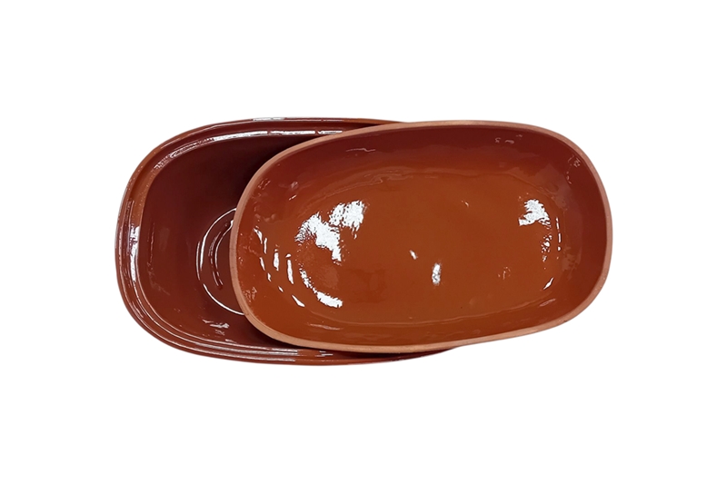 Búzamintás mázas kenyérsütő tál - 4 literes, korall vörös - Image 3