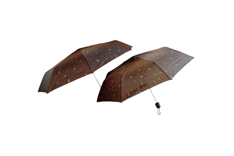 Manuális esernyő párban - összecsukható, sötétbarna (esőcseppes)