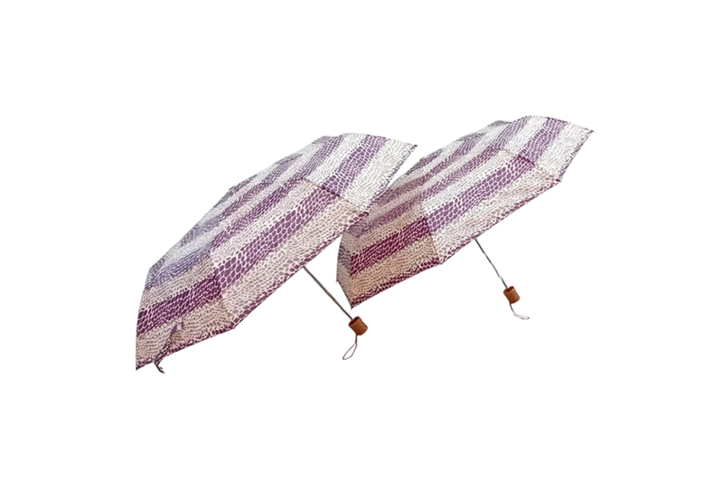 Manuális esernyő párban - összecsukható, zsiráf mintás (bézs-lila)