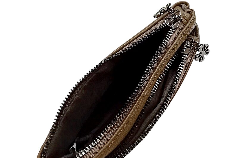 Női cipzáras pénztárca bojttal - barna, 19x3x10 cm (műbőr) - Image 3