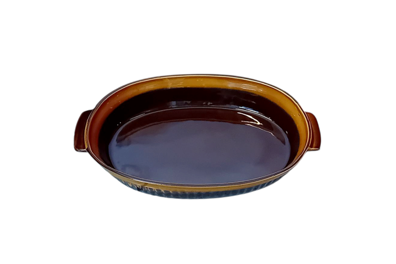 Mázas agyag sütőtál - ovális, 2,5 l (süteményes, egytálételes), barna - Image 2