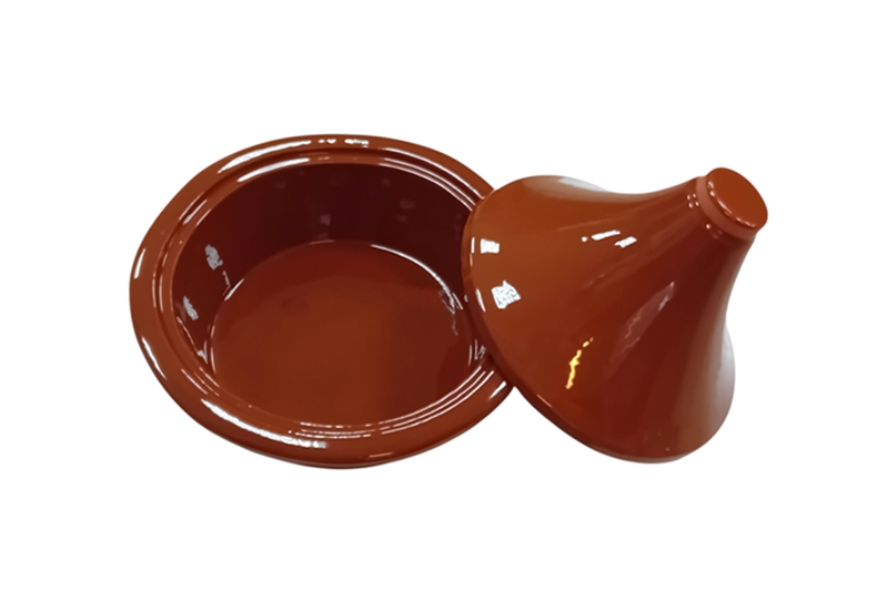 Mázas agyag tazsin edény - 31x31x27 cm, barna - 4 literes - Image 3