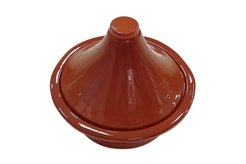 Mázas agyag tazsin edény - 31x31x27 cm, barna - 4 literes - Image 2