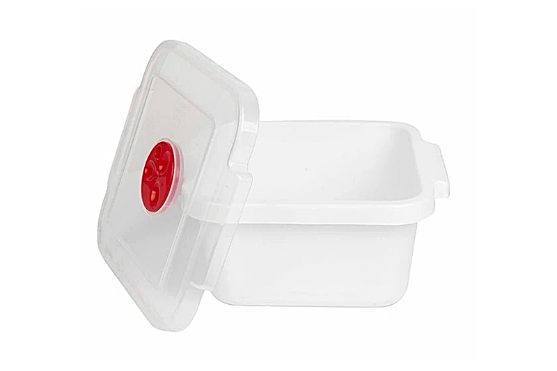 Gőzszelepes, négyzet alakú mikróedény - 1 literes, fehér - Image 2