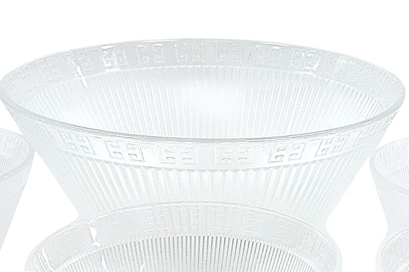 Üvegtál készlet 6+1 db (csíkos-görög mintás) - 1x800 ml, 6x280 ml - Image 2