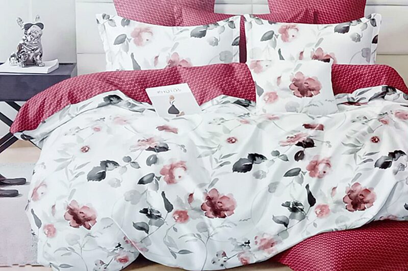 Ágyneműhuzat garnitúra, 3 részes, virágos - kétoldalas mintával