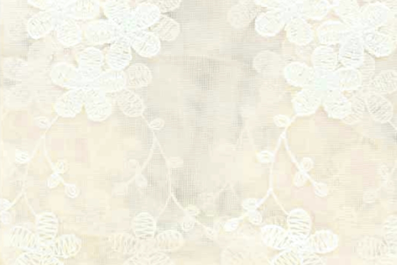 Kész függöny - virágos, hímzett - ekrü színben - 180x300 cm