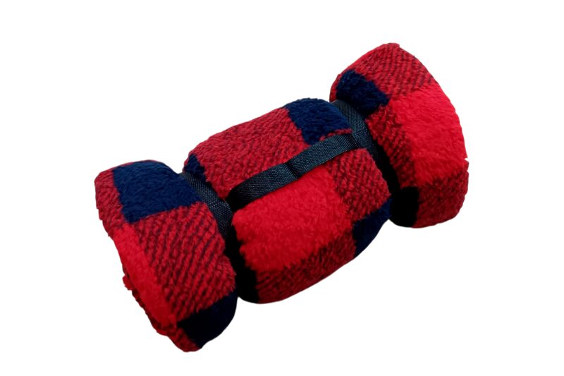 Sherpa takaró, 127x152 cm - piros-kék kockás - Image 3