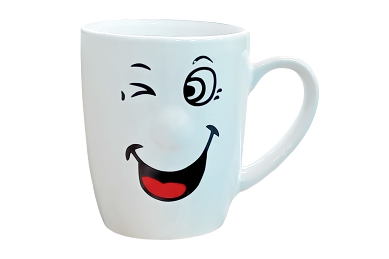 Vidám kerámia bögre - 350 ml (fehér)