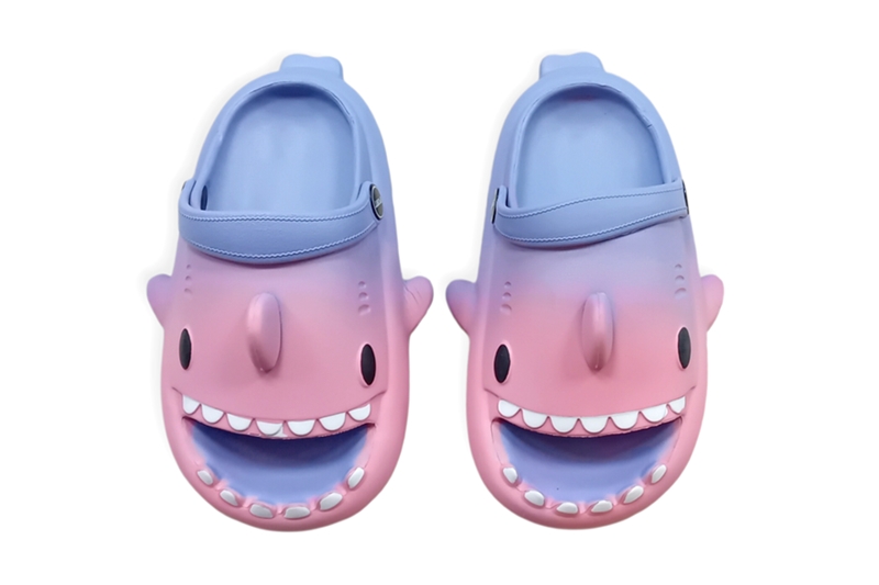 Vidám gyerekpapucs - cápás, 28-29-es, lila-rózsaszín - Image 2