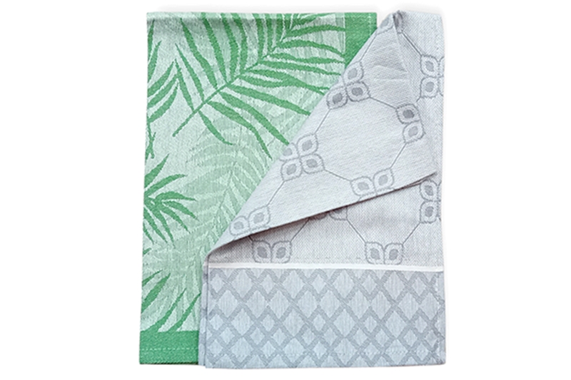 Konyharuha - 100 % pamut (2 db), 40x60 cm (zöld-szürke)