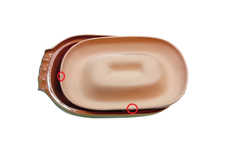 Mázas agyag római tál - 6 literes, zöld - szépséghibás, értékcsökkentett - Image 2