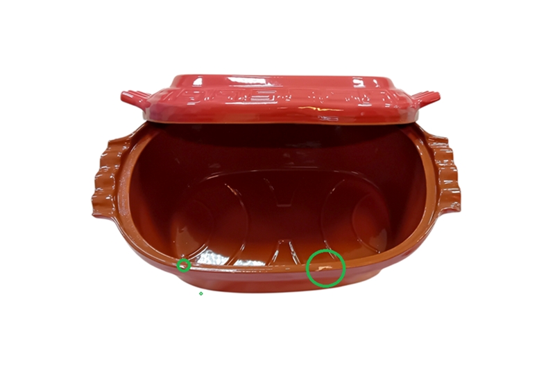 Mázas agyag római tál – 6 literes, korall vörös - szépséghibás - Image 3